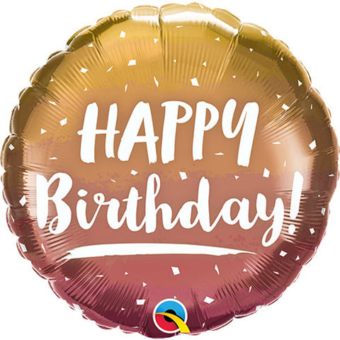 Birthday Gold & Rose Gold Ombre Foil Balloon (18")