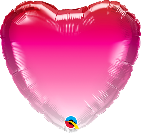 Valentines Ombre Heart Foil Balloon (18")