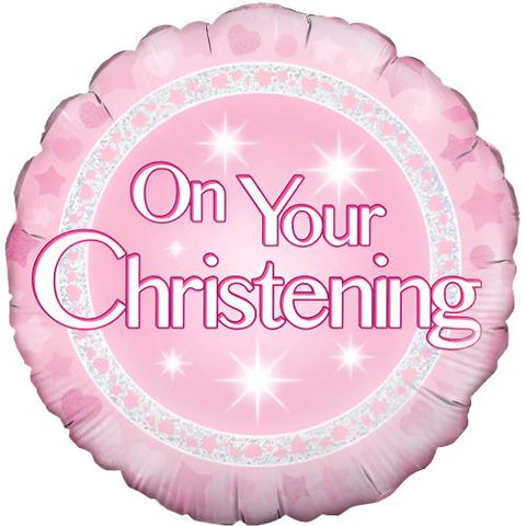Christening Day Pink Foil Balloon (18")