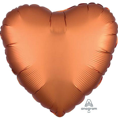 Amber Satin Heart Foil Balloon (18")