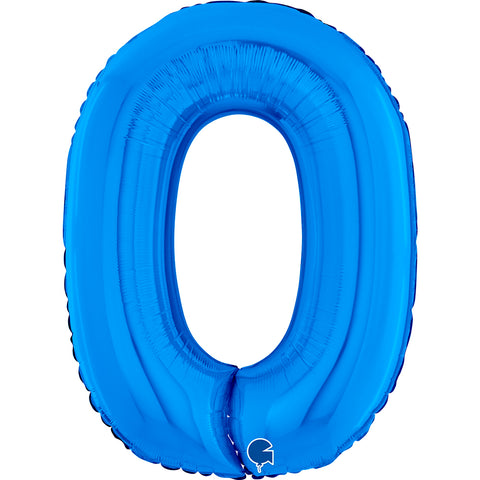 Grabo Blue Number 0 Foil Balloon (26")