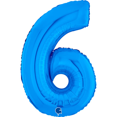 Grabo Blue Number 6 Foil Balloon (26")