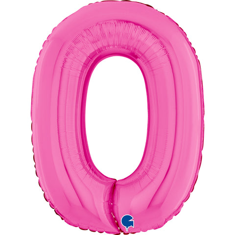 Grabo Fuchsia Number 0 Foil Balloon (26")