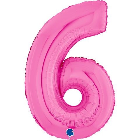 Grabo Fuchsia Number 6 Foil Balloon (26")