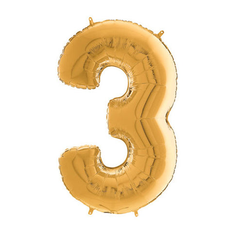 Grabo Gold Number 3 Foil Balloon (26")