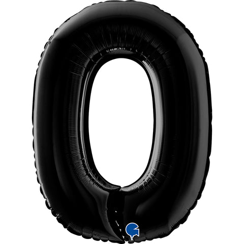 Grabo Black Number 0 Foil Balloon (26")