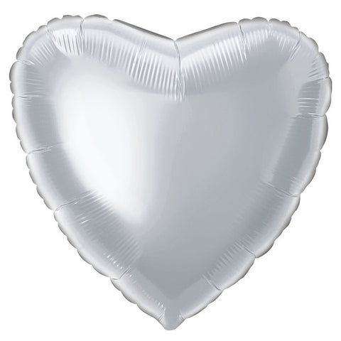 Silver Heart Foil Balloon (18")
