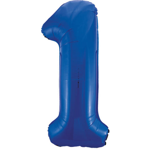 Unique Blue Number 1 Foil Balloon (34")