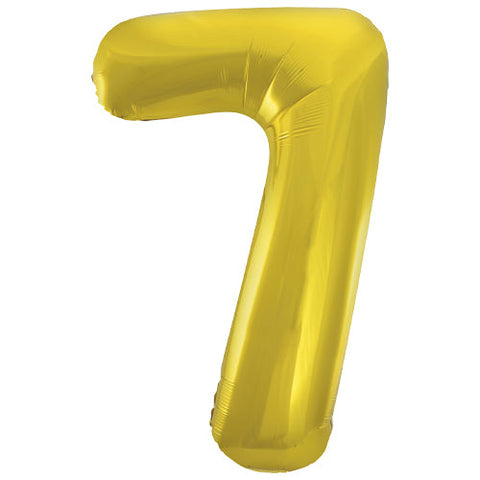 Unique Gold Number 7 Foil Balloon (34")