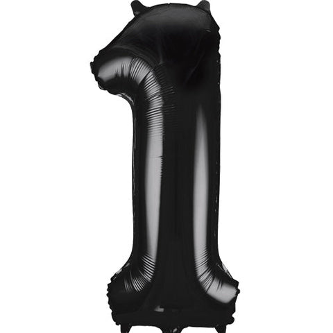 Unique Black Number 1 Foil Balloon (34")