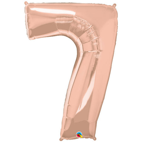 Qualatex Rose Gold Number 7 Foil Balloon (34")