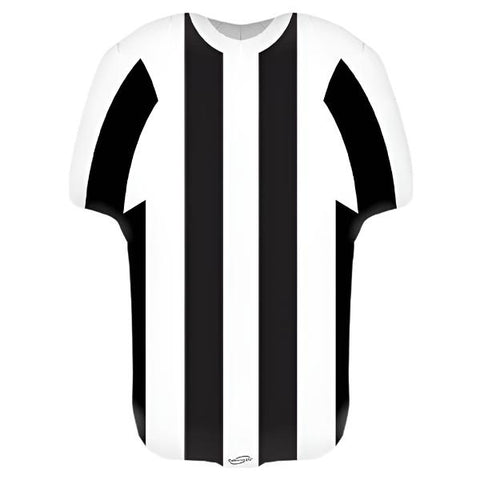 Black & White Stripe Football Shirt Foil Balloon (24")
