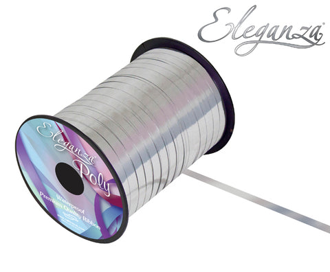 Eleganza Poly Curling Ribbon Metallic 5mm x 250yds (Silver)