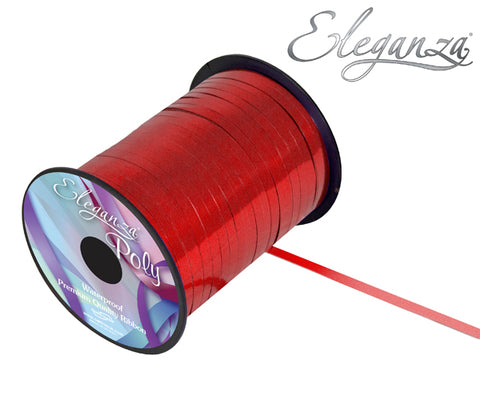 Eleganza Poly Curling Ribbon Metallic 5mm x 250yds (Red)