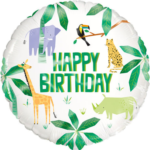 Birthday Animal Safari Foil Balloon (18")