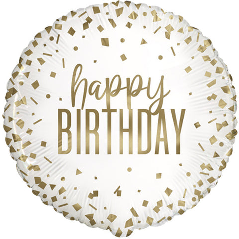 Birthday Gold Confetti Foil Balloon (18")