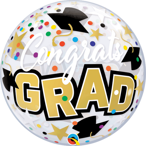 Congrats Grad Stars Bubble Balloon (22")