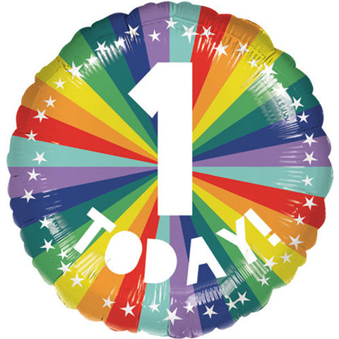 1 Today Rainbow Foil Balloon (18")