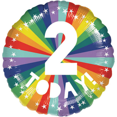 2 Today Rainbow Foil Balloon (18")