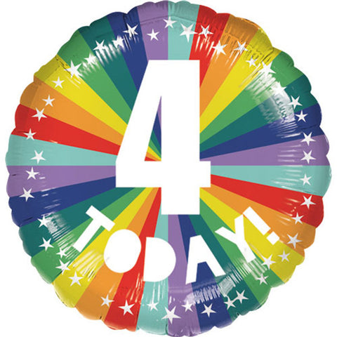 4 Today Rainbow Foil Balloon (18")