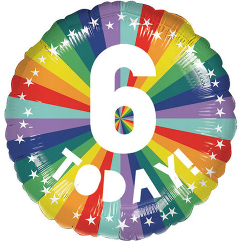 6 Today Rainbow Foil Balloon (18")