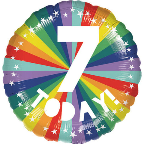 7 Today Rainbow Foil Balloon (18")