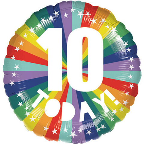 10 Today Rainbow Foil Balloon (18")