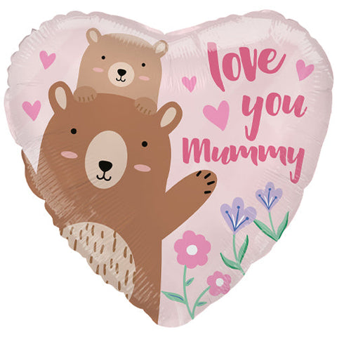 Mother's Day: Mummy Bear Heart Foil Balloon (18")