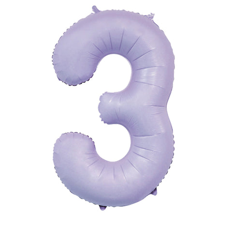 Sensations Matt Lilac Number 3 Foil Balloon (30")