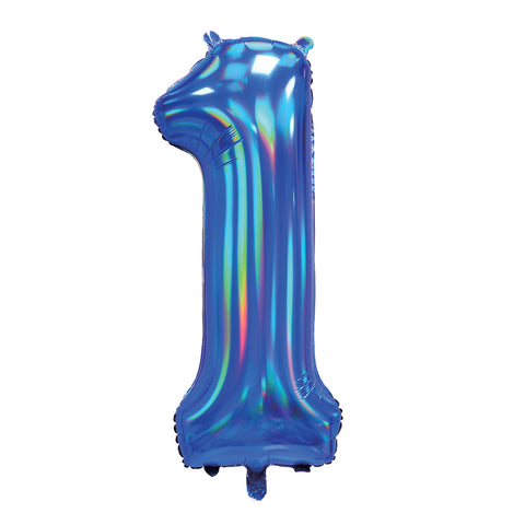 Sensations Iridescent Blue Number 1 Foil Balloon (30")
