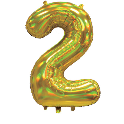 Sensations Iridescent Gold Number 2 Foil Balloon (30")