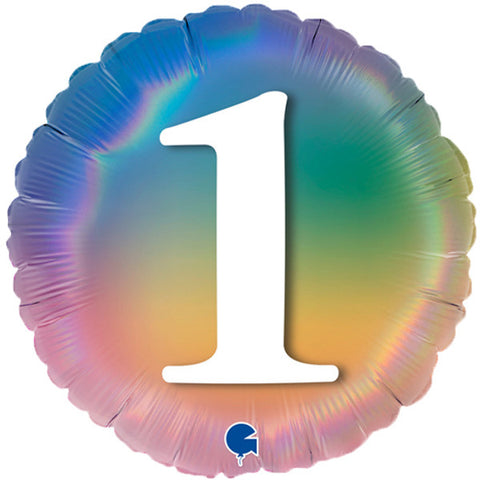 Colourful Rainbow Age 1 Foil Balloon (18")