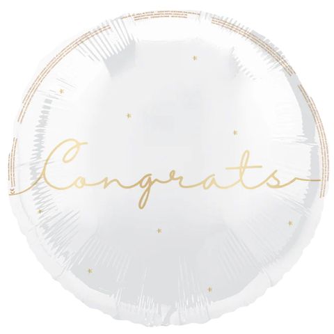 Congrats Gold Script Foil Balloon (18")