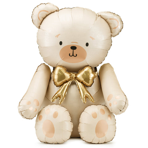 Sitting Cream Bear Foil Balloon (33")