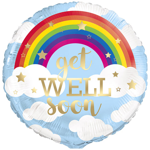 Rainbow Get Well Soon Foil Balloon (18")