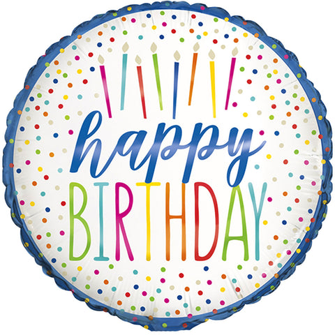 Happy Birthday Candles Foil Balloon (18")