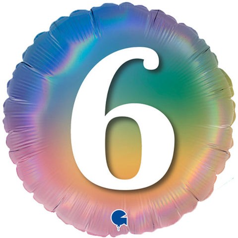 Colourful Rainbow Age 6 Foil Balloon (18")