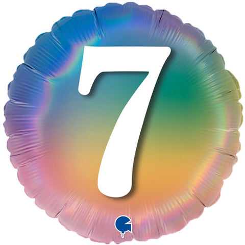 Colourful Rainbow Age 7 Foil Balloon (18")