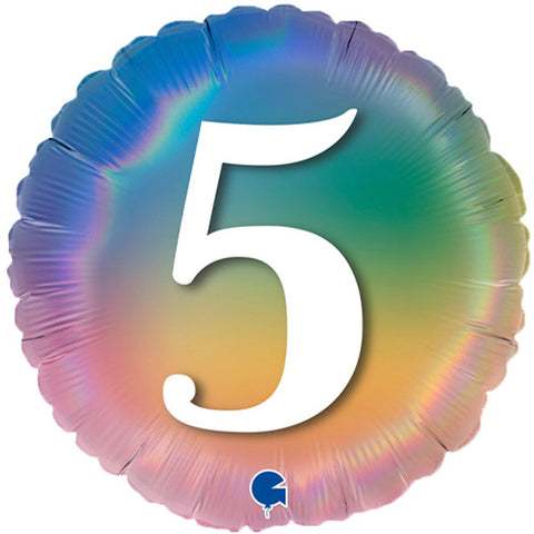Colourful Rainbow Age 5 Foil Balloon (18")