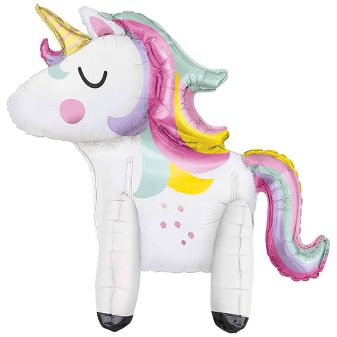 Rainbow Unicorn Standing Foil Balloon (30")
