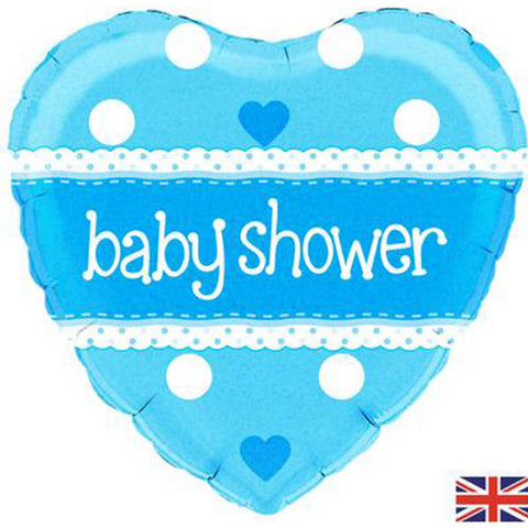 Baby Shower Blue Heart Foil Balloon (18")
