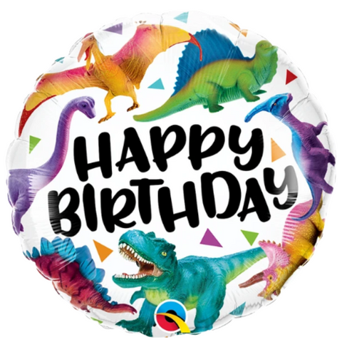 Colourful Dinosaurs Happy Birthday Foil (18")