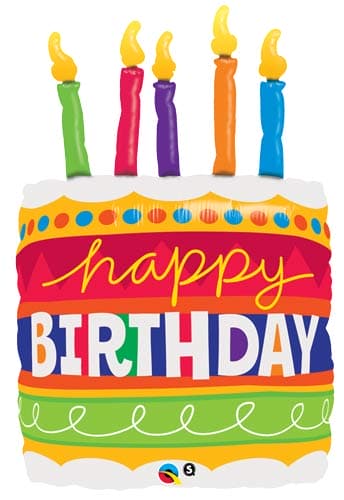 Birthday Cake And Candles Supershape Foil Balloon (35")