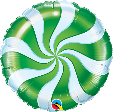 Candy Swirl Green Foil Balloon (18")