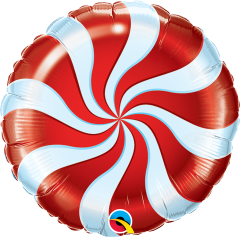 Candy Swirl Red Foil Balloon (18")