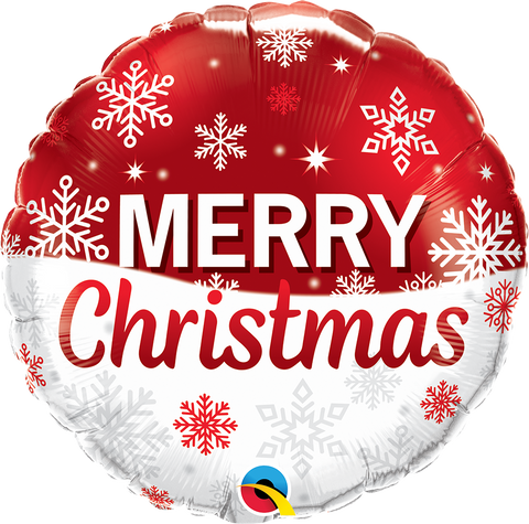 Christmas Snowflakes Red Foil Balloon (18")