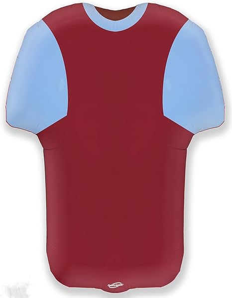 Claret & Blue Metallic Football Shirt Foil Balloon (24")