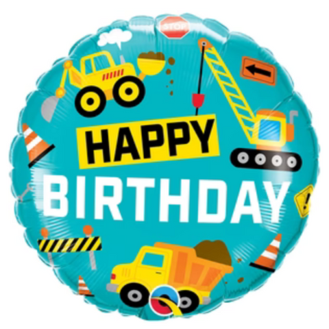Birthday Construction Foil Balloon (18")