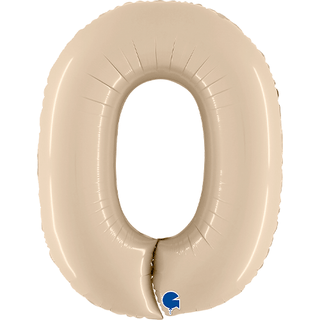 Grabo Cream Satin Number 0 Foil Balloon (40")