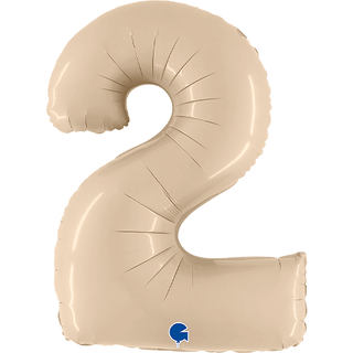 Grabo Cream Satin Number 2 Foil Balloon (40")
